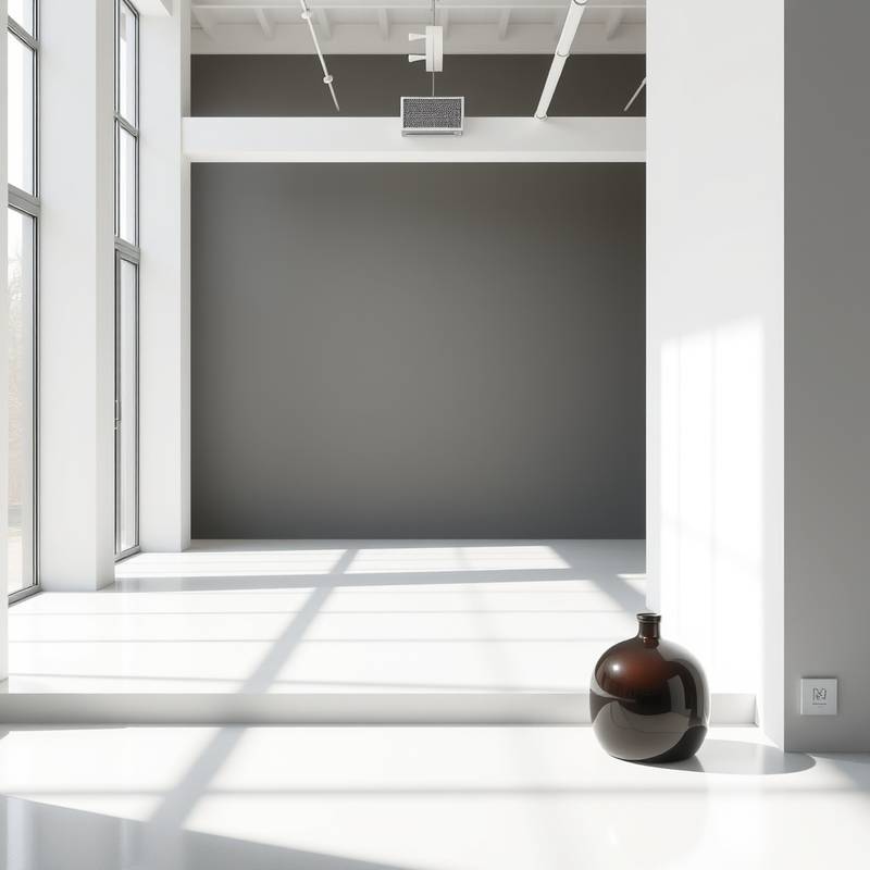 A minimalist set design in the Modern Loft for a product photography shoot.