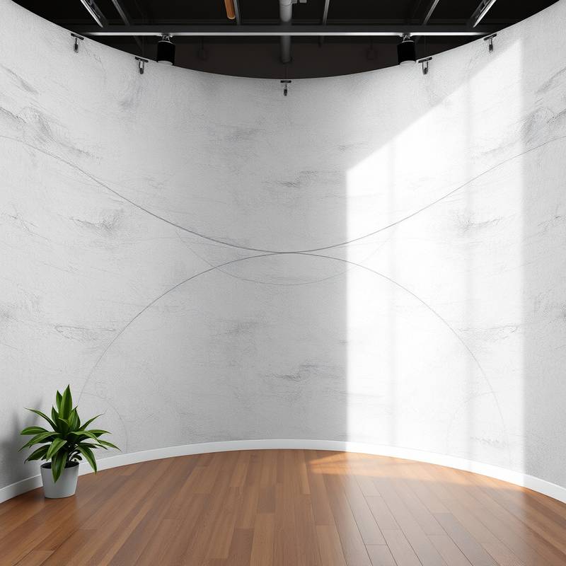 Another angle of the Daylight Studio, highlighting the cyclorama wall.