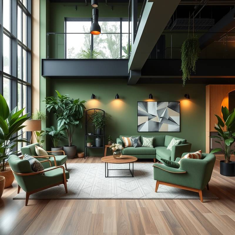 The green room in the Modern Loft, providing a comfortable space for talent.